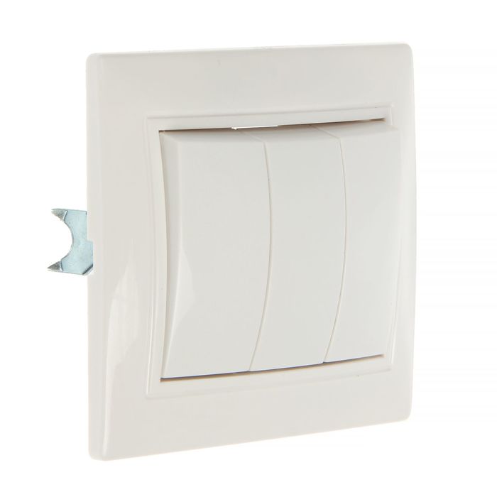 Выключатель "Венера", 10 А, 3 клавиши, скрытый, белый, SBE-01w-10-SW3-0