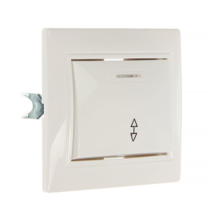 Переключатель "Венера, 10 А, 1 клавиша, скрытый, с индикатором, белый, SBE-01w-10-SW12-1