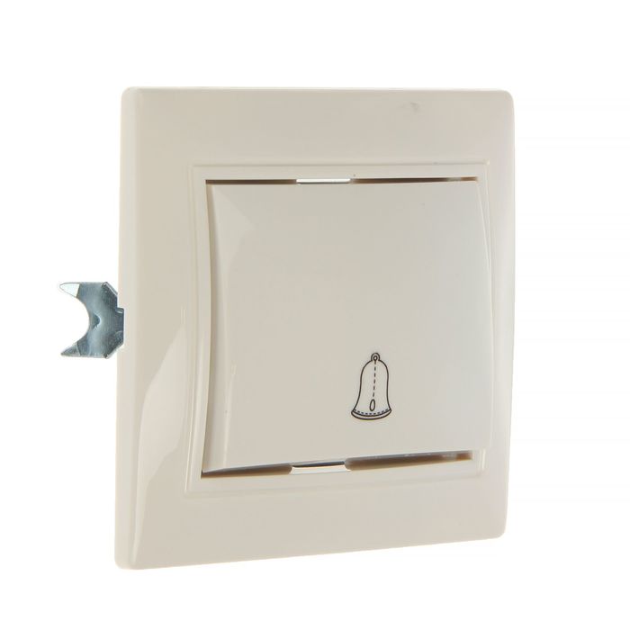 Выключатель-кнопка "Венера", 10 А, 1 клавиша, скрытый, белый, SBE-01w-10-B1-0