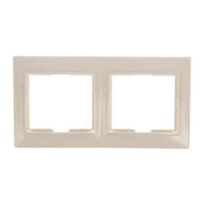 Рамка "Венера", двухместная, горизонтальная, белая, SBE-01w-00-FR-2