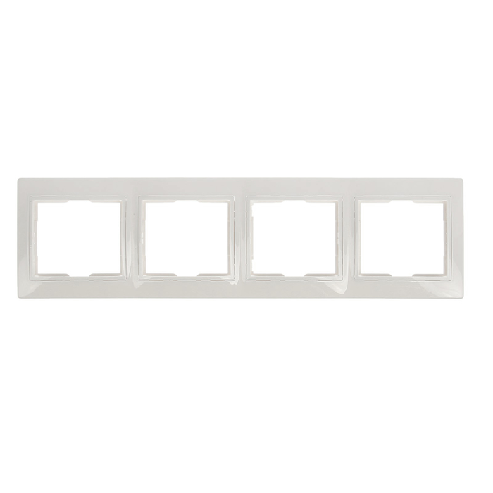 Рамка "Венера", четырехместная, горизонтальная, белая, SBE-01w-00-FR-4