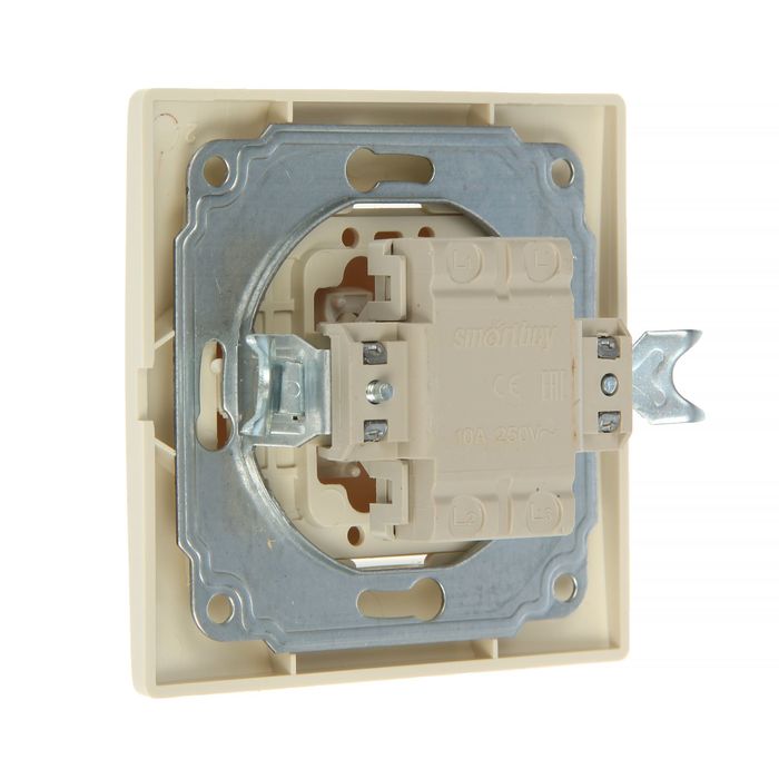 Выключатель "Венера", 10 А, 1 клавиша, скрытый, цвет сл.кость, SBE-01i-10-SW1-0