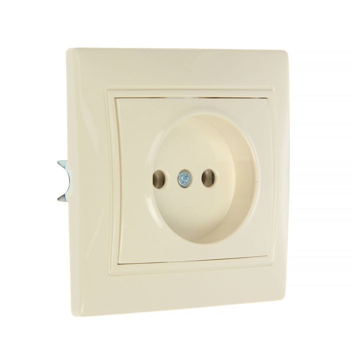 Розетка "Венера", 10 А, одноместная, скрытая, без з/к, сл.кость SBE-01i-10-S1-N