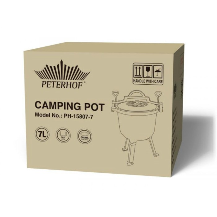 Казан на треноге PETERHOF, покрытие эмаль, 7 л