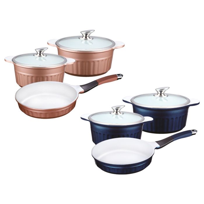 Набор кастрюль PETERHOF: кастрюля с крышкой 2,4 л, 4,2 л, сковорода 24 см