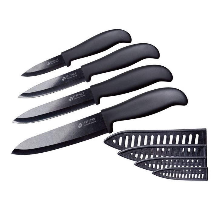 Набор ножей PETERHOF в футлярах: поварской, универсальный, для фруктов, для чистки овощей