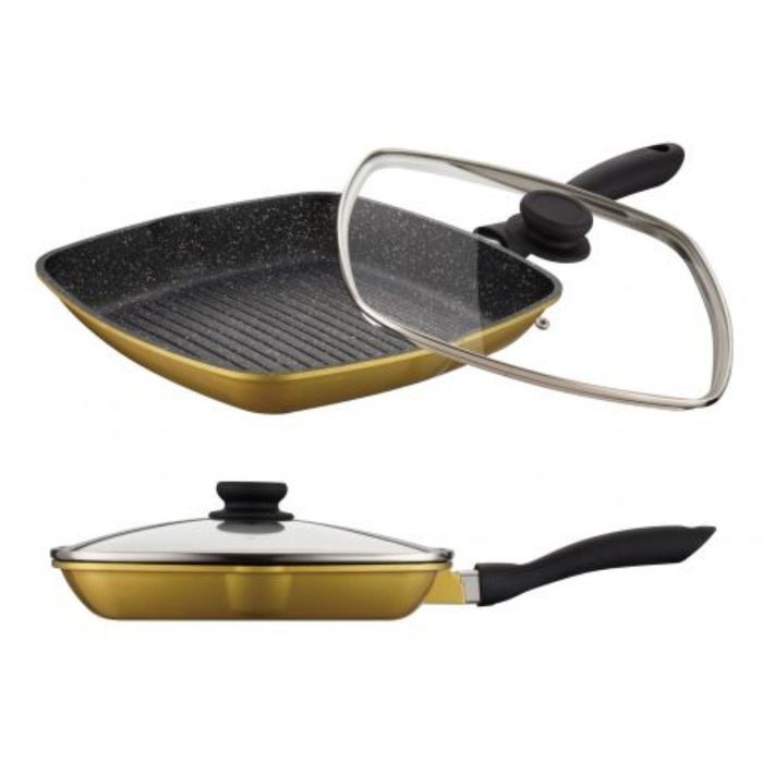 Сковорода ZL квадратная, 28 см, гриль