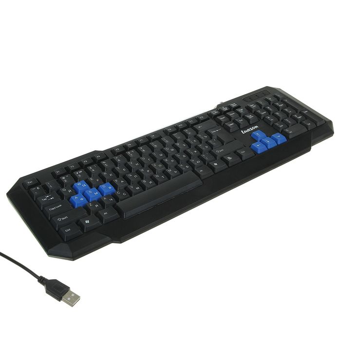Клавиатура игровая LuazON K-004, подсветка, провод 1,2 м, USB, черный