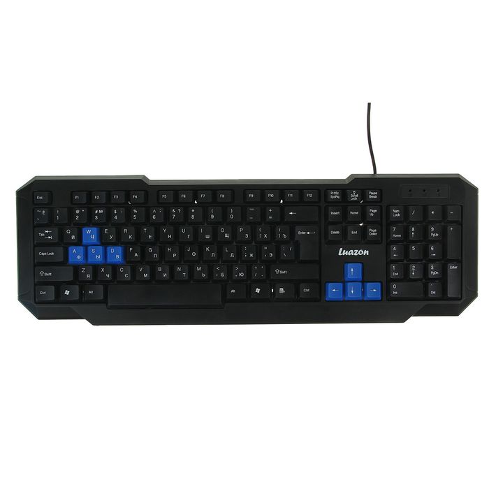 Клавиатура игровая LuazON K-004, подсветка, провод 1,2 м, USB, черный