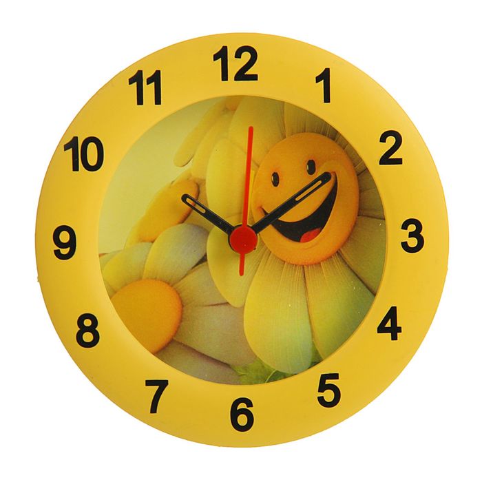 Будильник детский "Ромашка-улыбашка", циферблат d=10см