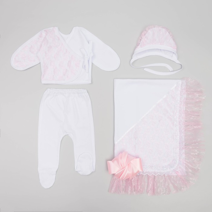 Комплект на выписку "Первый день" (5 предметов), цвет розовый К-32-7-5ТР (КУ)г