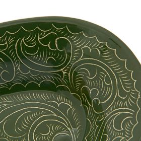 Селедочница Риштанская Керамика 24см зеленая от Сима-ленд
