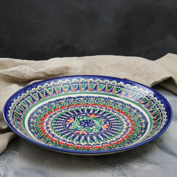 Ляган круглый «Риштанские узоры», 41 см