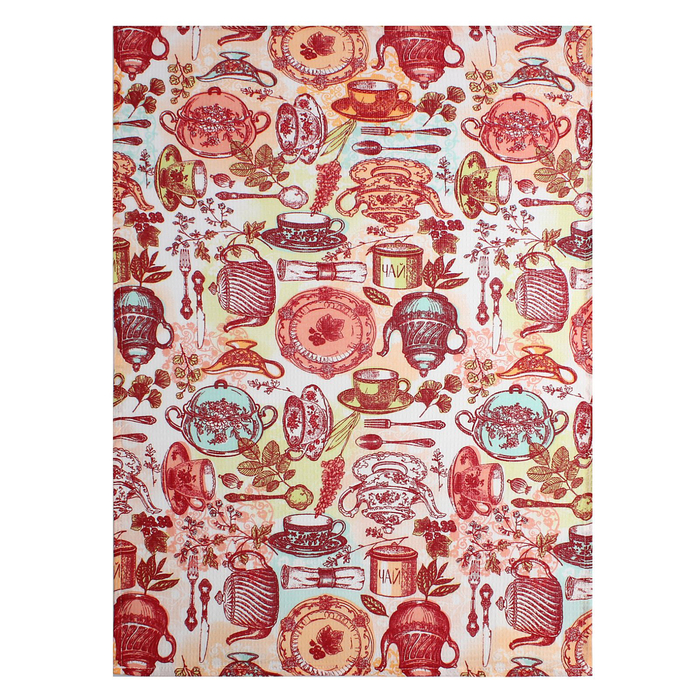 Полотенце "Доляна" Чайные традиции, размер 35 х 60 см, вафельное полотно