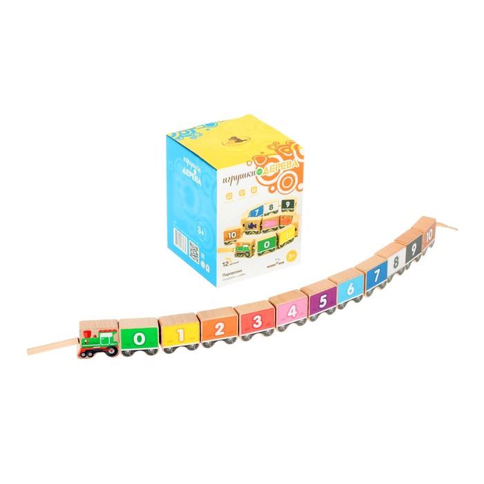 Шнуровка "Паровозик с цифрами", 12 деталей