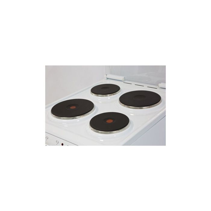 Плита электрическая De Luxe 506004.04, 4 конф., 54 л, эмаль, с крышкой, белая
