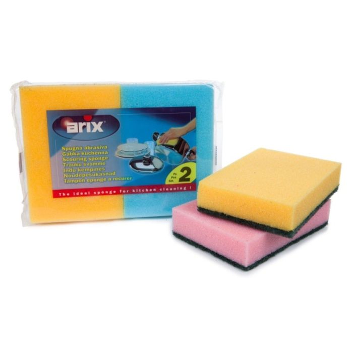 Губка с фиброй для посуды - 2 шт.