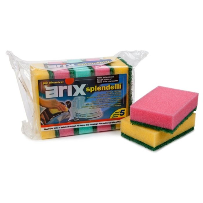 Губка с фиброй для посуды "Макси", 70 х 110 мм, 5 шт.