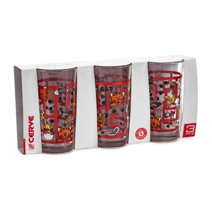 Стаканы "Лабиринт", декор кошки, 250 мл, 3 шт.