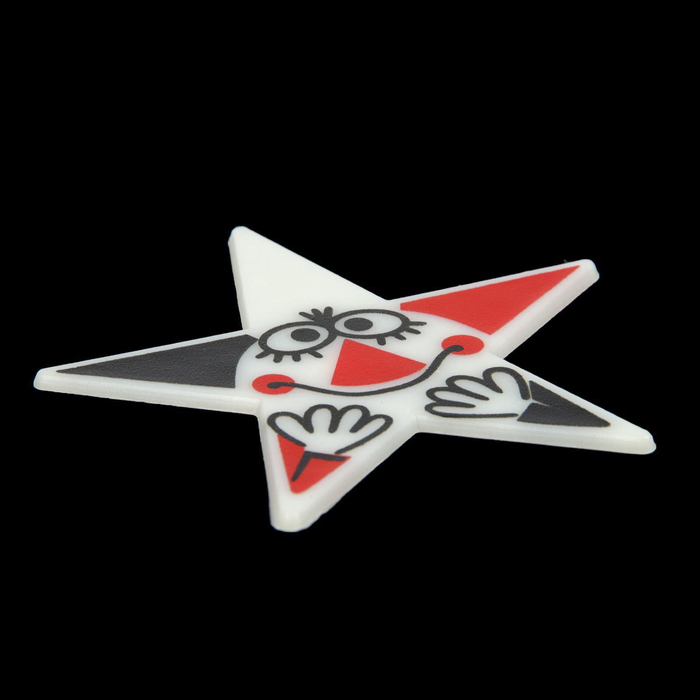 Наклейка светящаяся "Забавная звезда Клоун двухцветный" 7,5 см