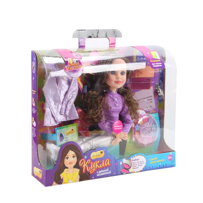 Кукла "Макияж: Яркая девчонка" с одеждой, косметикой, блокнотом и аксессуарами, 45,5 см