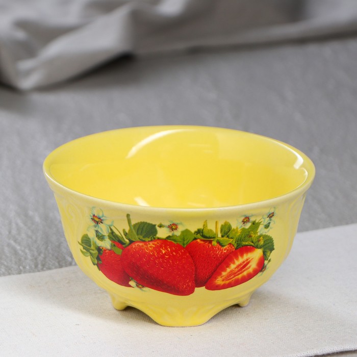 Салатник 500 мл "Сумской", жёлтый c деколью