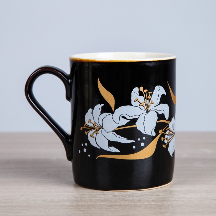 Кружка 400 мл "Офисная" коричневая, деколь