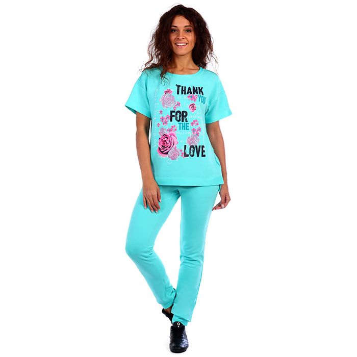 Комплект женский (туника, брюки) Даймонд, цвет ментол, р-р 50