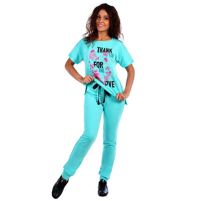 Комплект женский (туника, брюки) Даймонд, цвет ментол, р-р 52