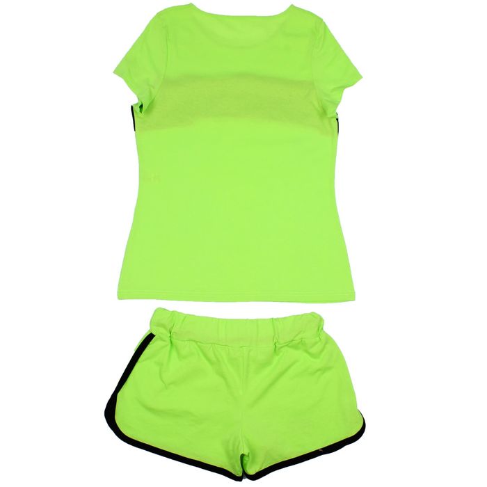 Костюм женский (футболка, шорты) Доминика цвет салатовый, р-р 52