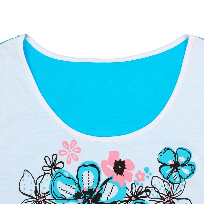 Пижама женская (майка, шорты) Незабудка цвет бирюзовый, р-р 42