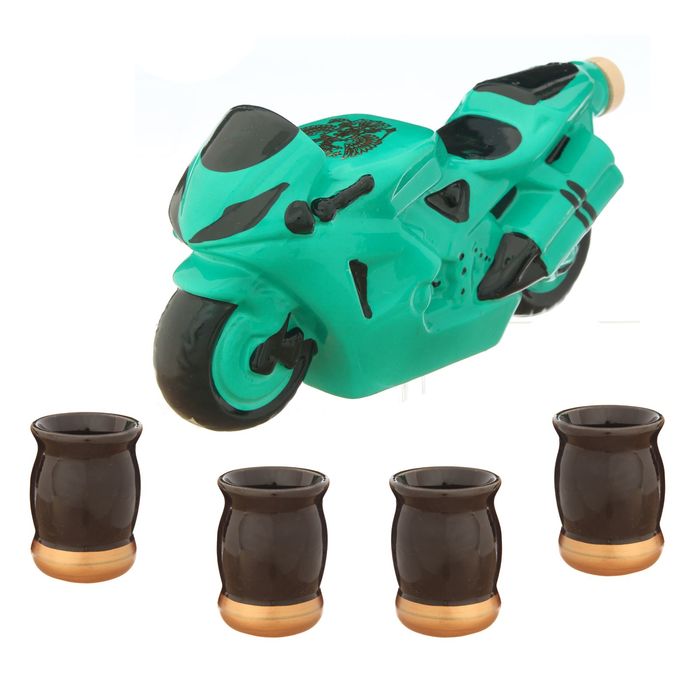 Набор винный "Байк" зелёный, 5 предметов, 0,5 л