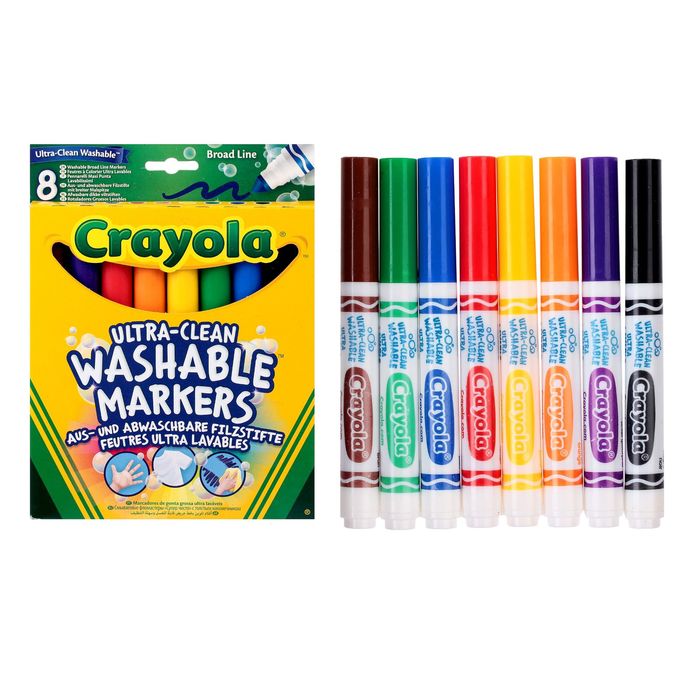 Набор из 8 толстых смываемых фломастеров "Супер чисто"