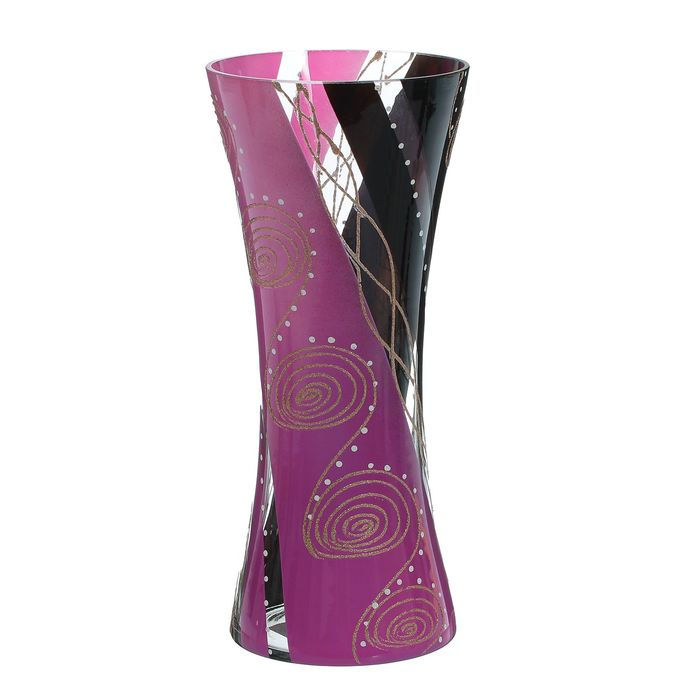 Ваза "Фолио", чёрно-розовая