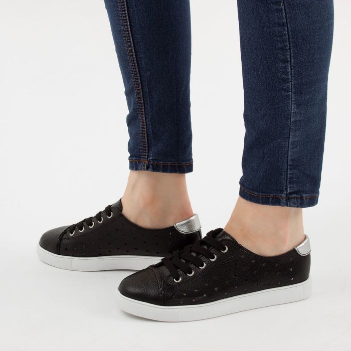 Кеды женские, размер 35, цвет чёрный (арт. 6786A)