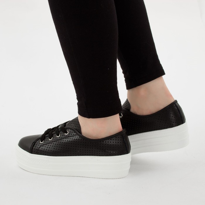 Кеды на платформе женские, размер 35, цвет чёрный (арт. 6794B)