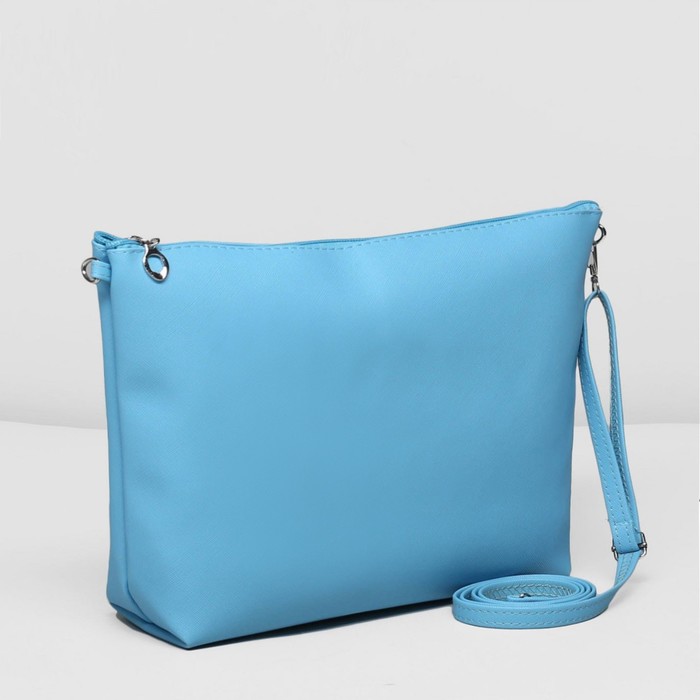 Сумка женская "Классика", отдел на молнии, регулируемый ремень, цвет голубой