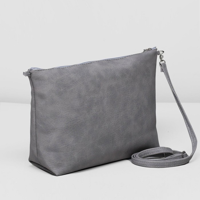 Сумка женская "Классика", отдел на молнии, регулируемый ремень, цвет светло-серый