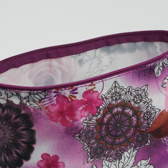 Косметичка простая на молнии, 1 отдел, без подклада, цвет фиолетовый