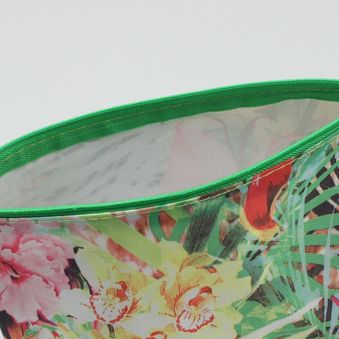 Косметичка простая на молнии, 1 отдел, без подклада, цвет зелёный