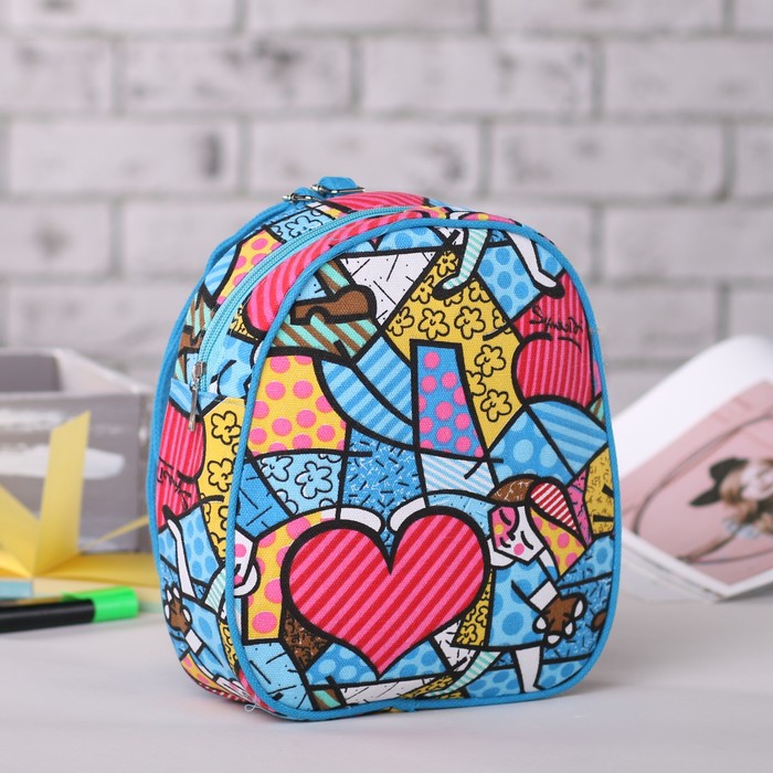 Рюкзак дет, Абстракция, 22*7*25, отдел на молнии, синий