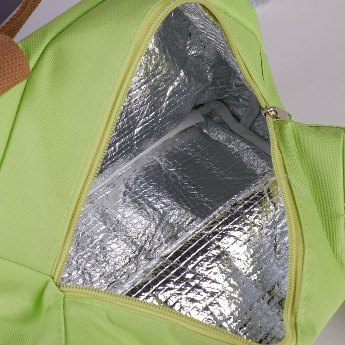 Термосумка, 1 отдел на молнии, цвет зелёный