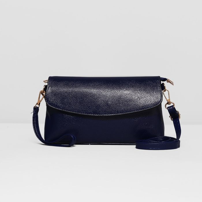 Сумка женская, 1 отдел, 2 наружных кармана, длинный ремень, цвет синий