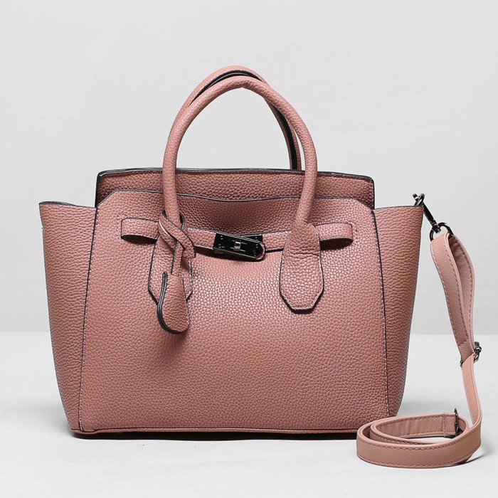 Сумка женская на молнии, 1 отдел, с кошельком, цвет пудра