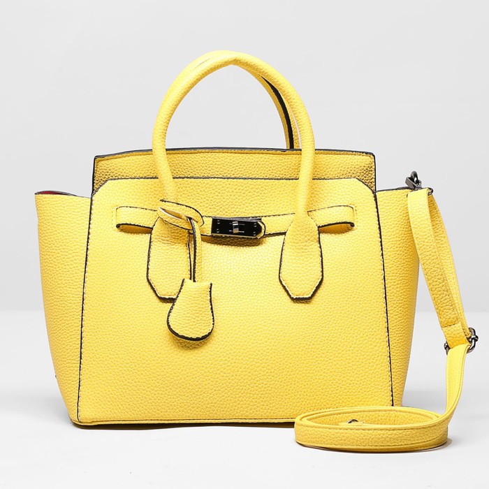 Сумка женская на молнии, 1 отдел, с кошельком, цвет жёлтый