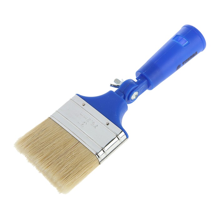 Кисть плоская TUNDRA comfort, поворотная, натуральная щетина, пластмассовая ручка 3" (75 мм)