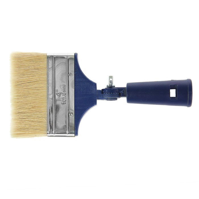 Кисть плоская TUNDRA comfort, поворотная, натуральная щетина, пластмассовая ручка 4"(100 мм)