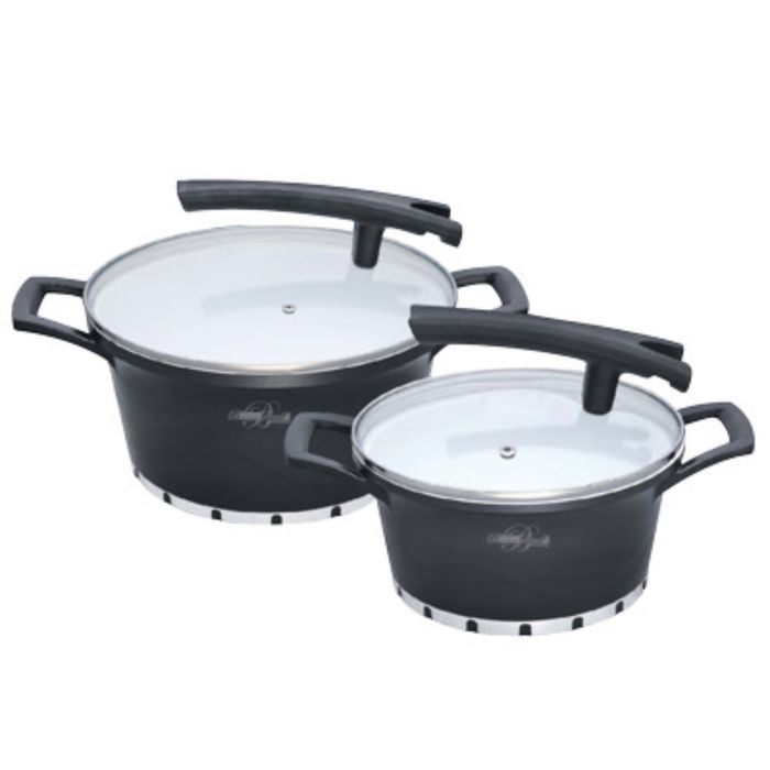 Набор посуды Barton Steel, 4 предмета, 2,4 л, 4,2 л, индукционное дно, с крышкой