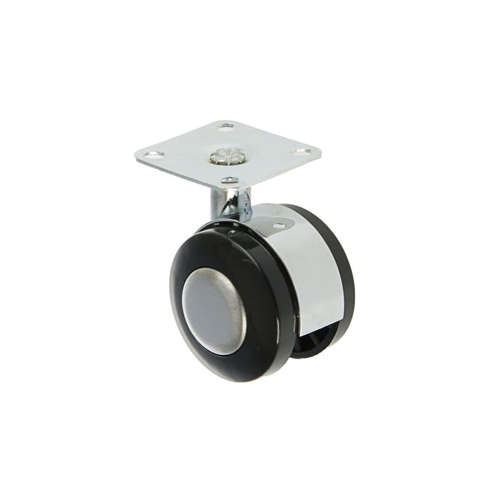 Колесо мебельное, d=50 мм, без тормоза, цвет хром