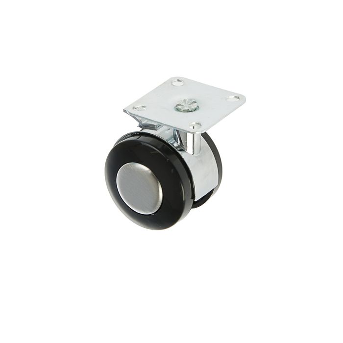 Колесо мебельное, d=50 мм, с тормозом, цвет хром